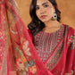 Janasya Dark Chanderi Yoke Embroidery Straight Kurta Set | Swadesiicart