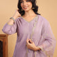 Janasya Light Chanderi Solid Straight Kurta Set | Swadesiicart