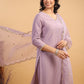 Janasya Light Chanderi Solid Straight Kurta Set | Swadesiicart