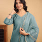 Janasya Light Chanderi Solid Straight Kurta Set | Swadesiicart