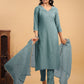 Janasya Light Chanderi Solid Straight Kurta Set | Swadesiicart