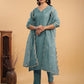 Janasya Light Chanderi Solid Straight Kurta Set | Swadesiicart