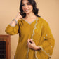 Janasya Light Chanderi Solid Straight Kurta Set | Swadesiicart