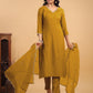 Janasya Light Chanderi Solid Straight Kurta Set | Swadesiicart