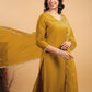 Janasya Light Chanderi Solid Straight Kurta Set | Swadesiicart