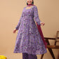 Janasya Bright Georgette Floral A-Line Kurta Set | Swadesiicart