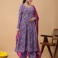 Janasya Bright Georgette Floral A-Line Kurta Set | Swadesiicart