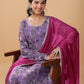 Janasya Bright Georgette Floral A-Line Kurta Set | Swadesiicart