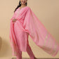 Janasya Light Cotton Blend Solid Straight Kurta Set | Swadesiicart