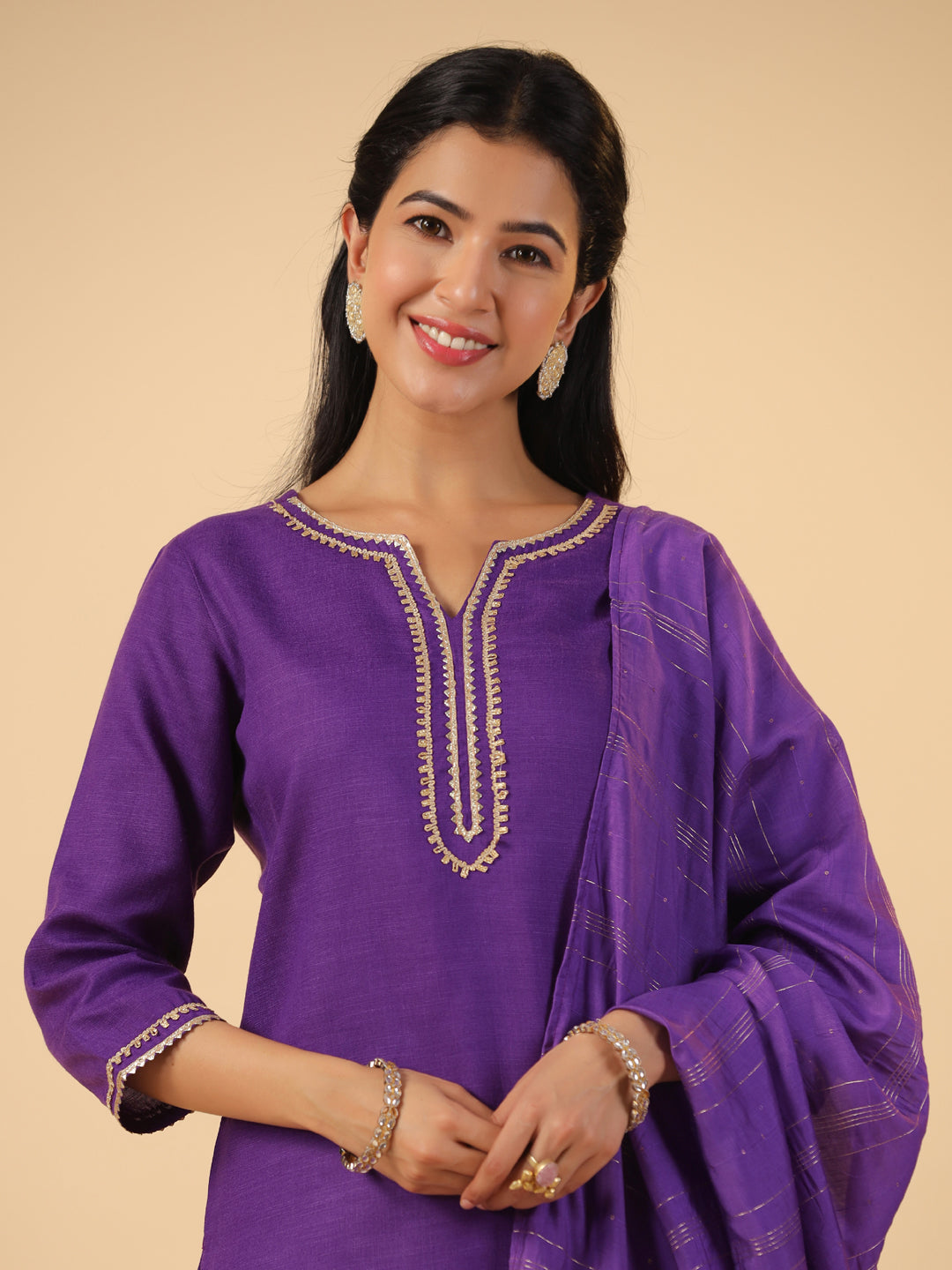 Janasya Bright Cotton Blend Solid Straight Kurta Set | Swadesiicart