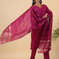 Janasya Dark Cotton Blend Solid Straight Kurta Set | Swadesiicart