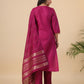 Janasya Dark Cotton Blend Solid Straight Kurta Set | Swadesiicart