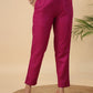 Janasya Dark Cotton Blend Solid Straight Kurta Set | Swadesiicart