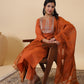 Janasya Dark Cotton Blend Yoke Embroidery Straight Kurta Set | Swadesiicart