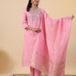 Janasya Light Cotton Blend Embroidered Straight Kurta Set | Swadesiicart