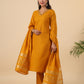 Janasya Bright Cotton Blend Solid Straight Kurta Set | Swadesiicart