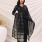Janasya Dark Cotton Blend Solid Straight Kurta Set | Swadesiicart