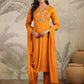 Janasya Bright Cotton Blend Yoke Embroidery Straight Kurta Set | Swadesiicart