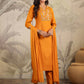 Janasya Bright Cotton Blend Yoke Embroidery Straight Kurta Set | Swadesiicart