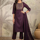 Janasya Dark Cotton Blend Yoke Embroidery Straight Kurta Set | Swadesiicart