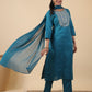 Janasya Bright Cotton Blend Embroidered Straight Kurta Set | Swadesiicart