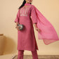Janasya Light Cotton Blend Yoke Embroidery Straight Kurta Set | Swadesiicart