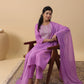 Janasya Bright Cotton Blend Yoke Embroidery Straight Kurta Set | Swadesiicart