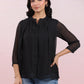 Janasya Dark Dobby Chiffon Solid Regular Top | Swadesiicart