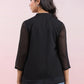 Janasya Dark Dobby Chiffon Solid Regular Top | Swadesiicart