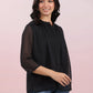 Janasya Dark Dobby Chiffon Solid Regular Top | Swadesiicart
