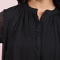 Janasya Dark Dobby Chiffon Solid Regular Top | Swadesiicart