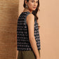 Janasya Dark Cotton Floral Regular Top | Swadesiicart