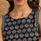 Janasya Dark Cotton Floral Regular Top | Swadesiicart