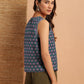 Janasya Dark Cotton Floral Regular Top | Swadesiicart