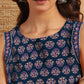 Janasya Dark Cotton Floral Straight Top | Swadesiicart