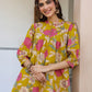 Janasya Bright Cotton Floral A-Line Tunic | Swadesiicart