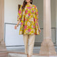 Janasya Bright Cotton Floral A-Line Tunic | Swadesiicart