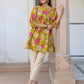 Janasya Bright Cotton Floral A-Line Tunic | Swadesiicart