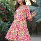 Janasya Bright Cotton Floral A-Line Tunic | Swadesiicart