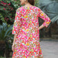 Janasya Bright Cotton Floral A-Line Tunic | Swadesiicart