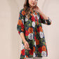 Janasya Bright Cotton Floral A-Line Tunic | Swadesiicart