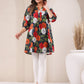 Janasya Bright Cotton Floral A-Line Tunic | Swadesiicart