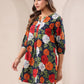 Janasya Bright Cotton Floral A-Line Tunic | Swadesiicart