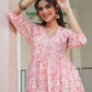 Janasya Light Georgette Floral Gathering Tunic | Swadesiicart