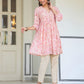 Janasya Light Georgette Floral Gathering Tunic | Swadesiicart