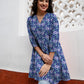 Janasya Dark Georgette Floral A-Line Tunic | Swadesiicart