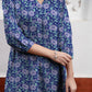 Janasya Dark Georgette Floral A-Line Tunic | Swadesiicart