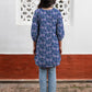 Janasya Dark Georgette Floral A-Line Tunic | Swadesiicart