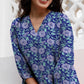 Janasya Dark Georgette Floral A-Line Tunic | Swadesiicart