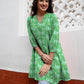 Janasya Dark Georgette Floral A-Line Tunic | Swadesiicart